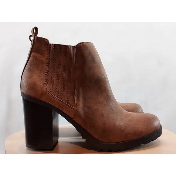 Sam & Libby Faux Brown Leather Ankle Boots Womens Size 11 - Picture 8 of 10